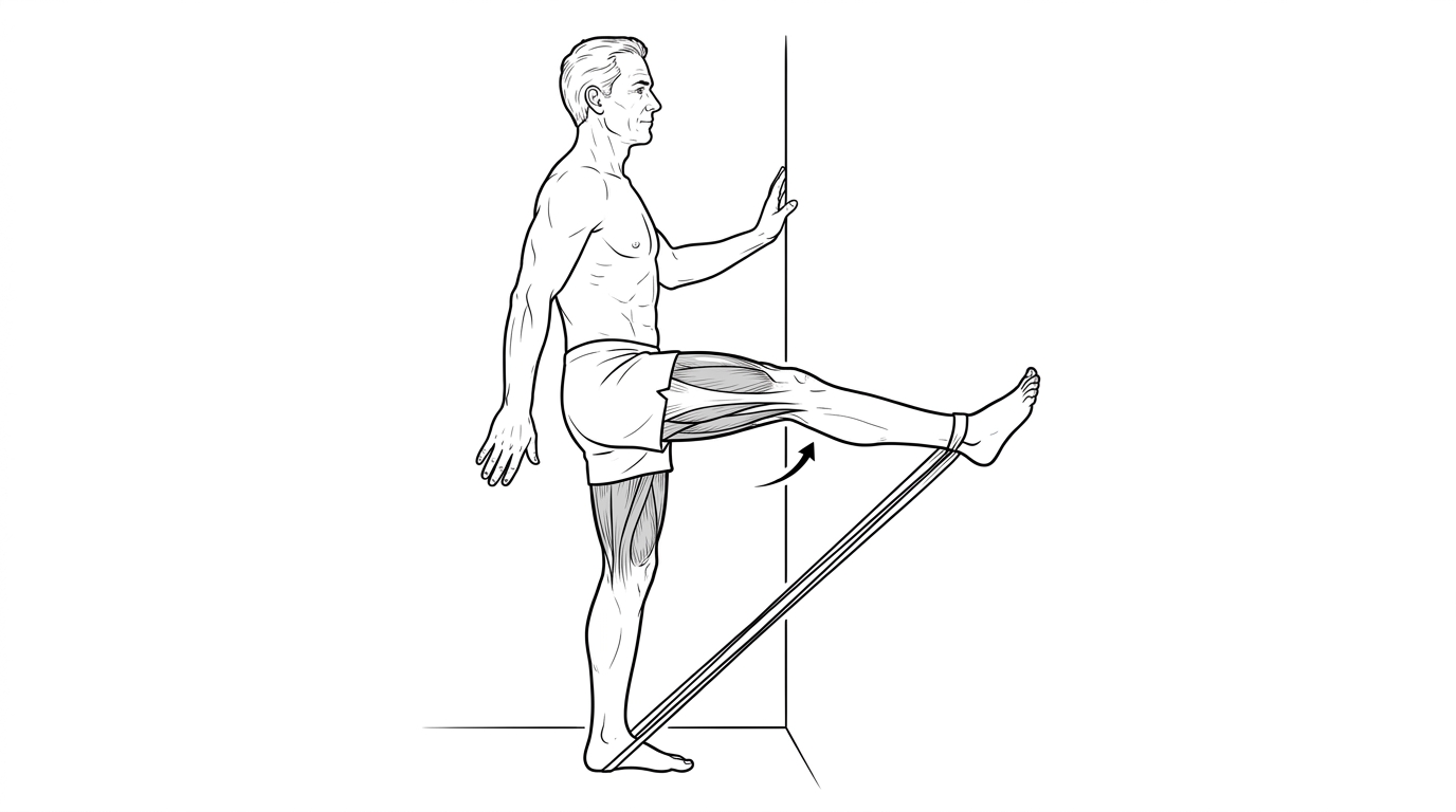 Standing single-leg banded knee extension