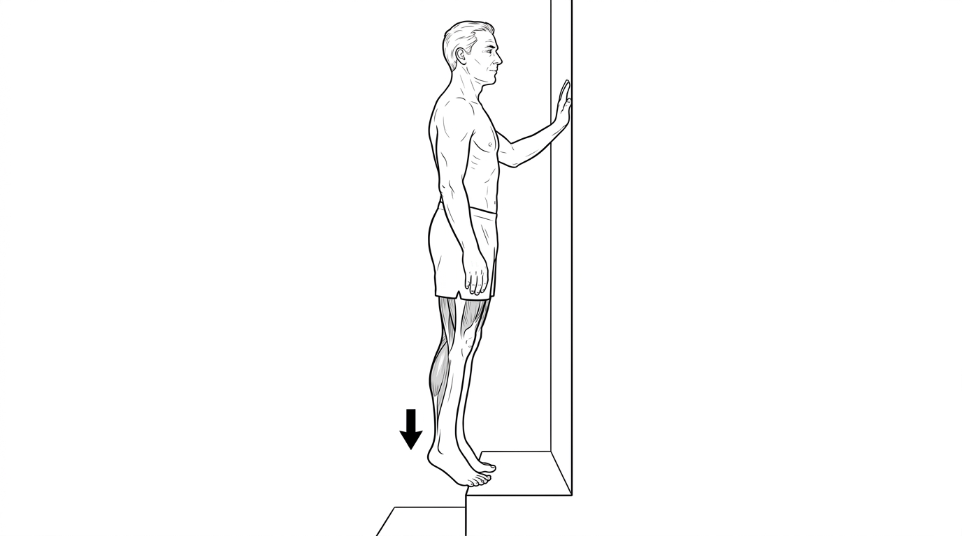 Stair-edge calf stretch