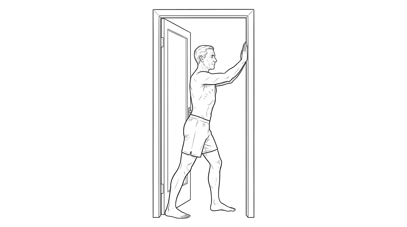 Door-frame T-spine + pec stretch